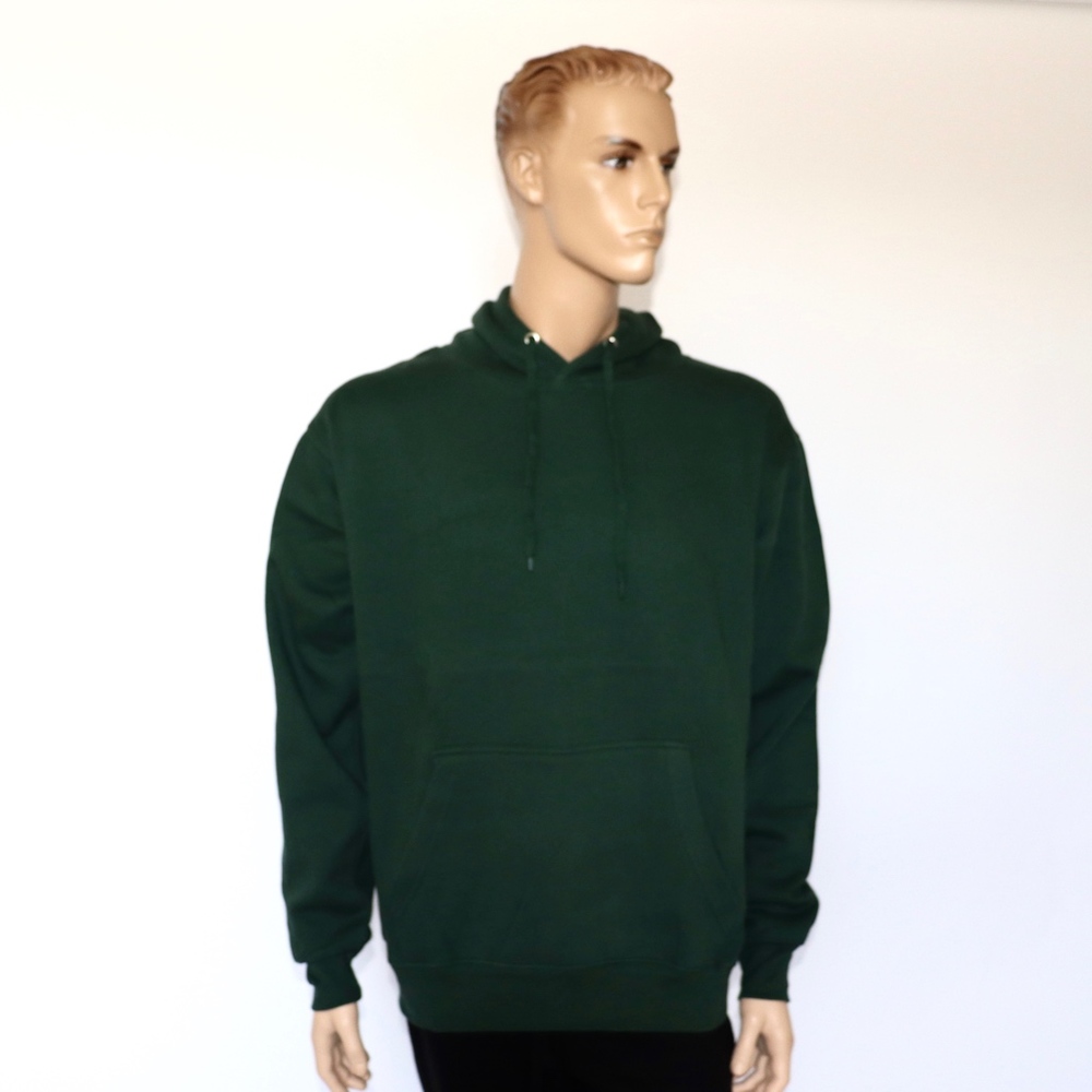 Bottle Green Men's Heavy Fleece Hooded Sweatshirt